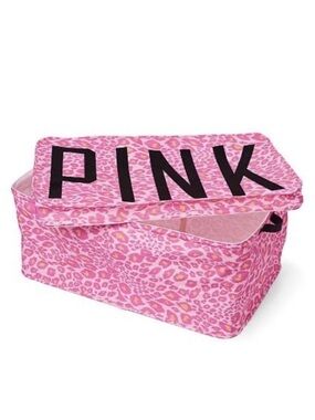 PINK Victoria's Secret Pink Leopard Collapsible Storage Box HARD TO FIND